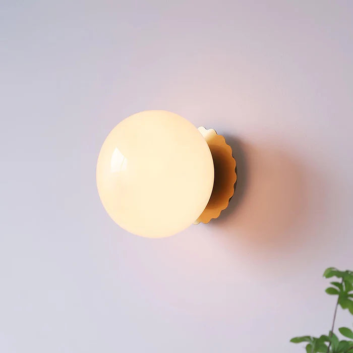 LumoPuff – Modern Glass Wall Lamp with Metal Base