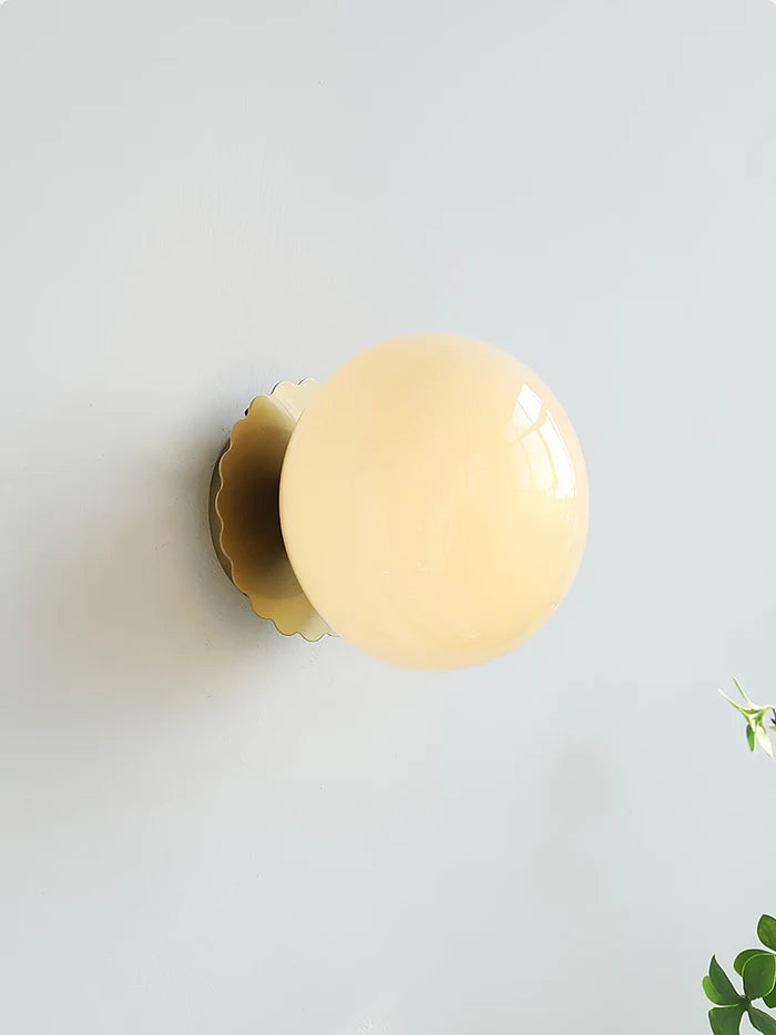 LumoPuff – Modern Glass Wall Lamp with Metal Base
