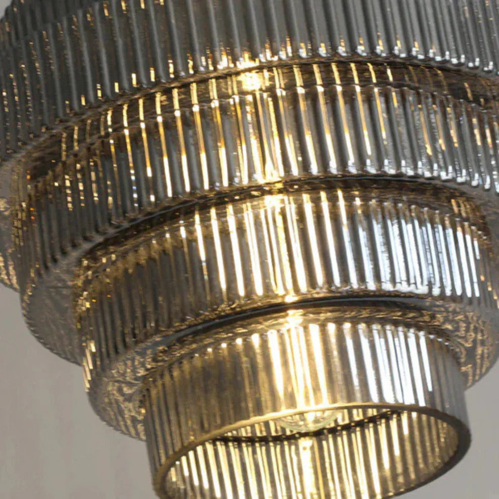 Aurivis – Retro Ribbed Glass & Brass Pendant Light