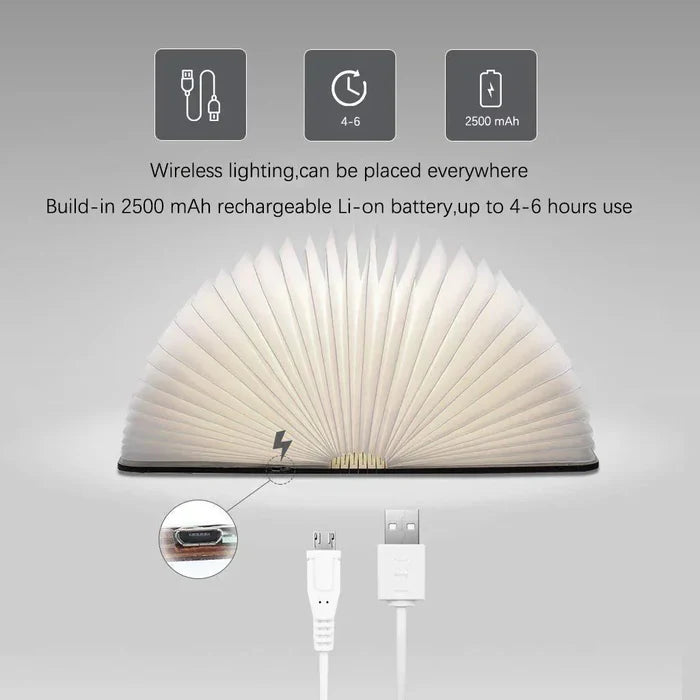 LumoBook – LED Folding Book Lamp with Warm Ambient Light