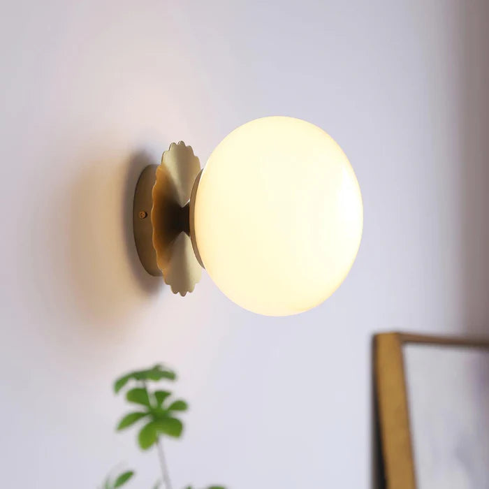 LumoPuff – Modern Glass Wall Lamp with Metal Base