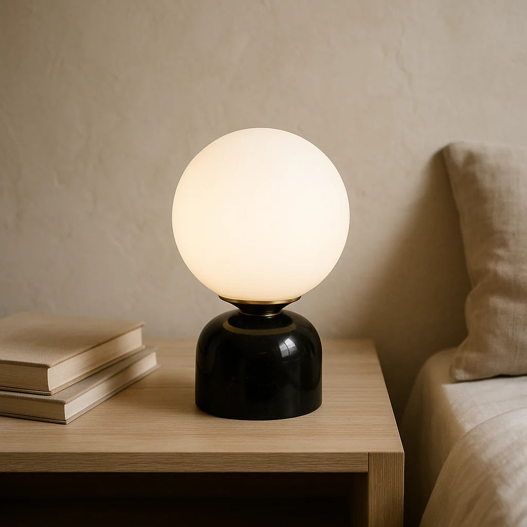 Lunara – Modern Marble Globe Table Lamp