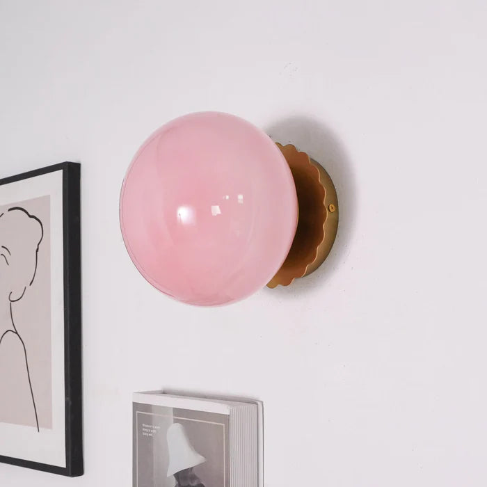 LumoPuff – Modern Glass Wall Lamp with Metal Base