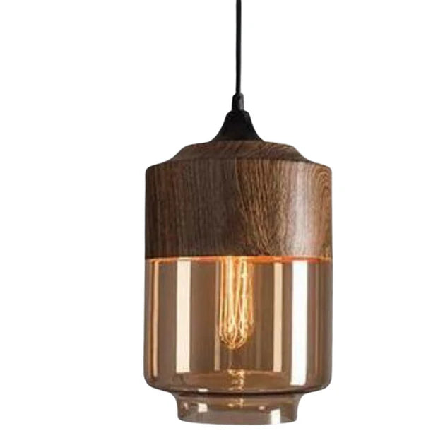 NordLuma – Scandinavian Wooden & Glass Pendant Light