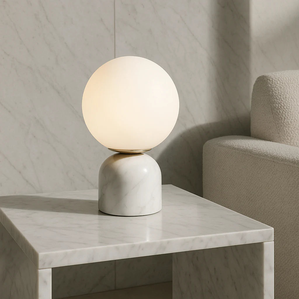 Lunara – Modern Marble Globe Table Lamp