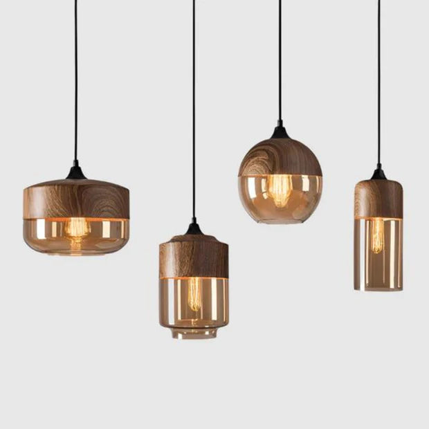 NordLuma – Scandinavian Wooden & Glass Pendant Light