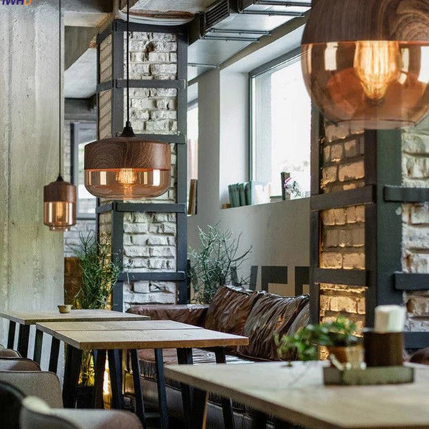 NordLuma – Scandinavian Wooden & Glass Pendant Light