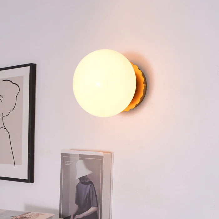 LumoPuff – Modern Glass Wall Lamp with Metal Base