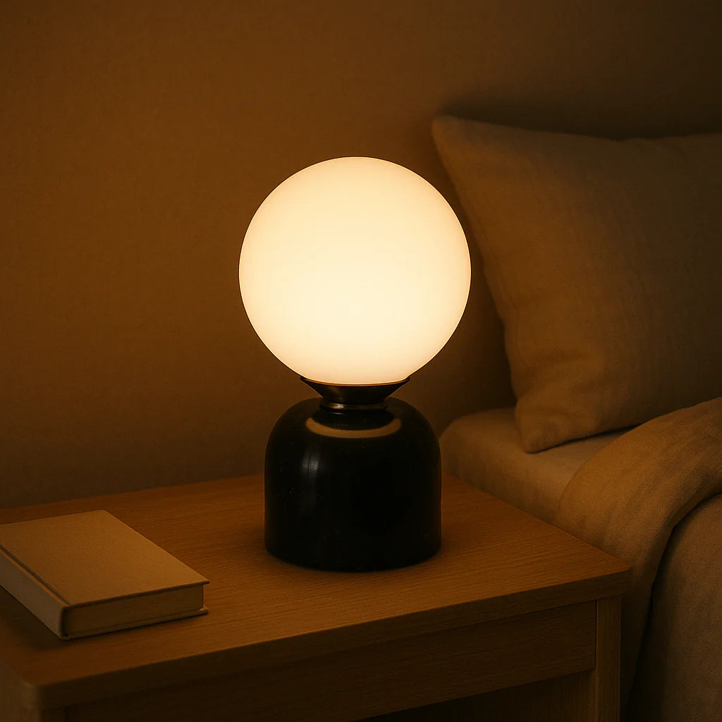 Lunara – Modern Marble Globe Table Lamp