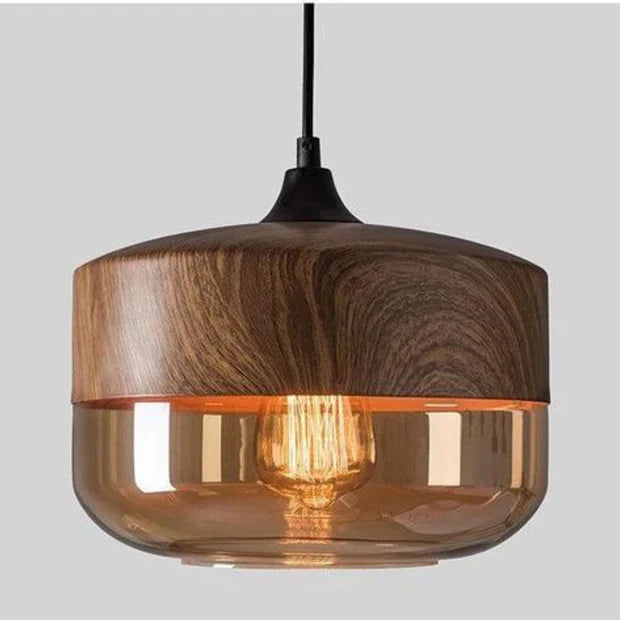 NordLuma – Scandinavian Wooden & Glass Pendant Light