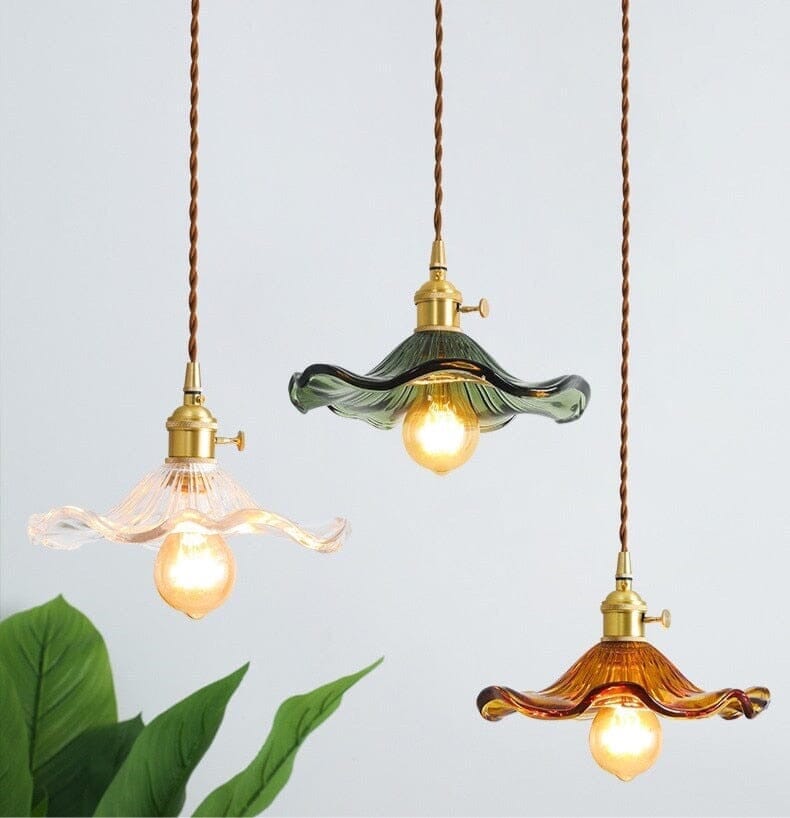 Aurelia – Elegant Glass Pendant Light with Brass Detail