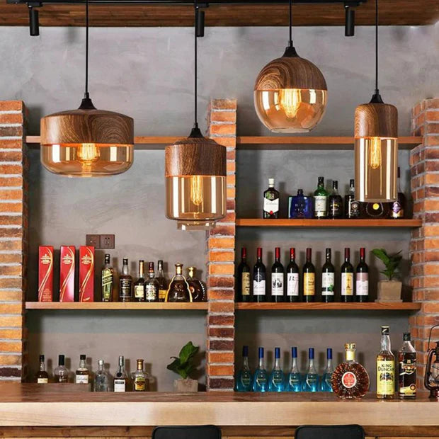 NordLuma – Scandinavian Wooden & Glass Pendant Light