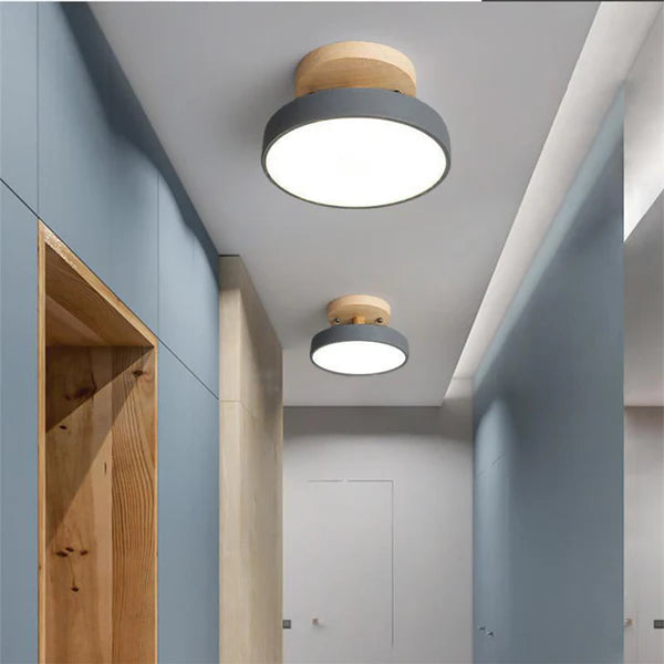 LumoWood – Modern LED Ceiling Light with Wooden Accen