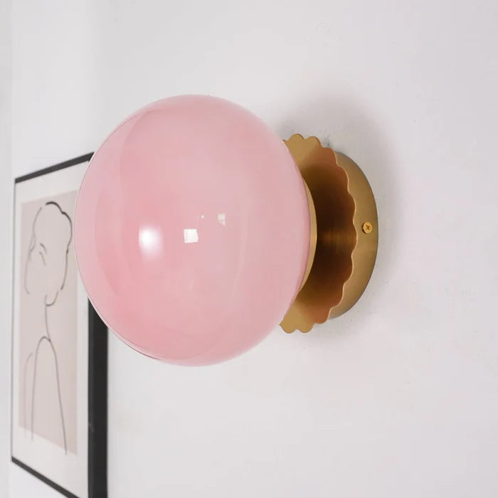 LumoPuff – Modern Glass Wall Lamp with Metal Base