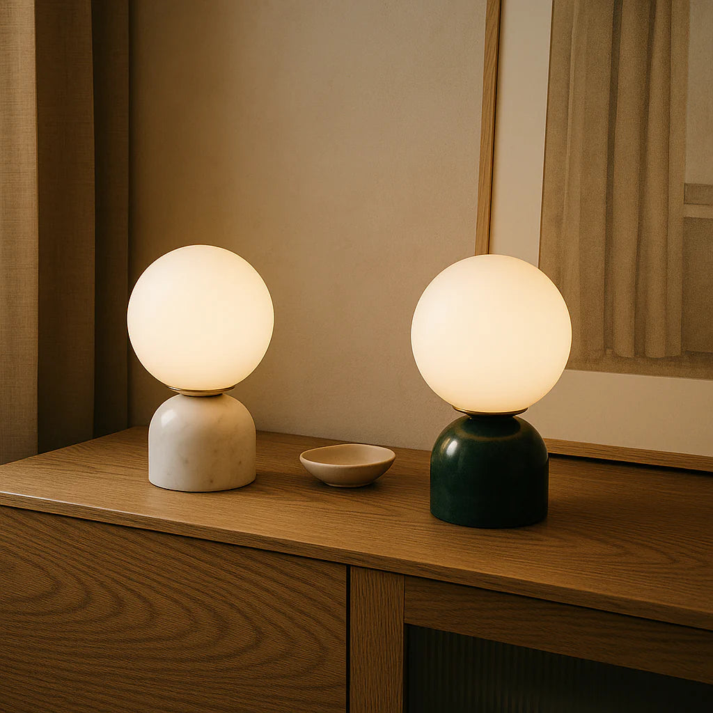 Lunara – Modern Marble Globe Table Lamp