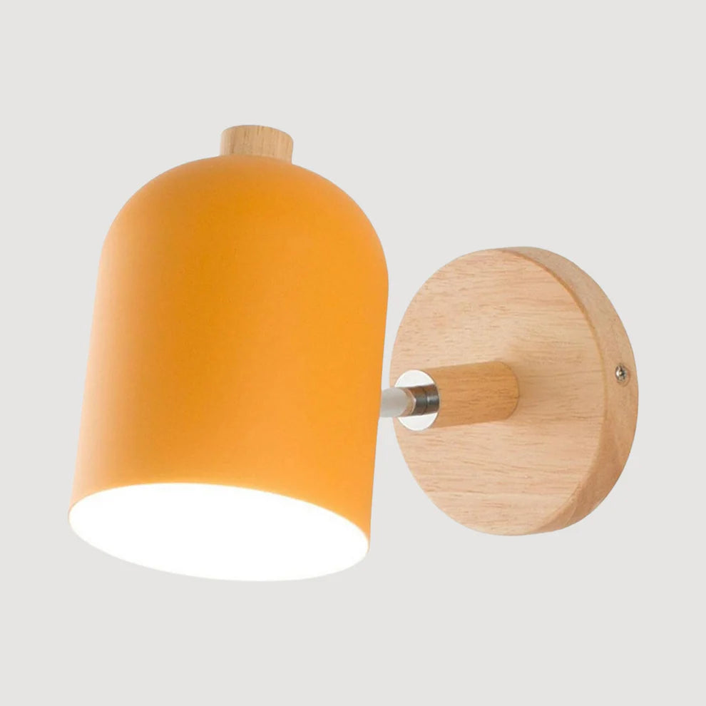 LumoWood – Nordic Wooden Wall Lamp with LED Shade