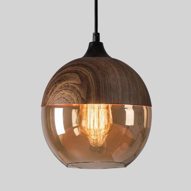 NordLuma – Scandinavian Wooden & Glass Pendant Light