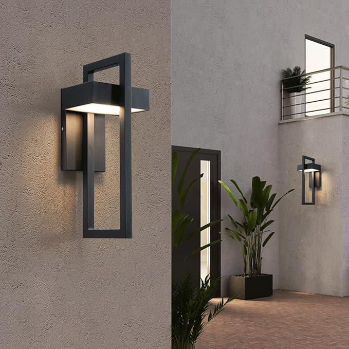 Ardena – Modern Minimalist LED Outdoor Wall Lamp (Waterproof IP65, Black)
