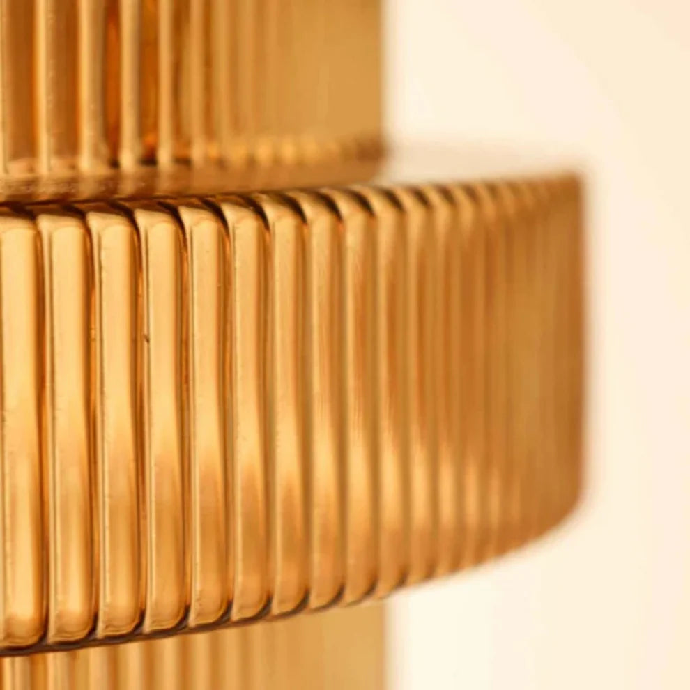 Aurivis – Retro Ribbed Glass & Brass Pendant Light