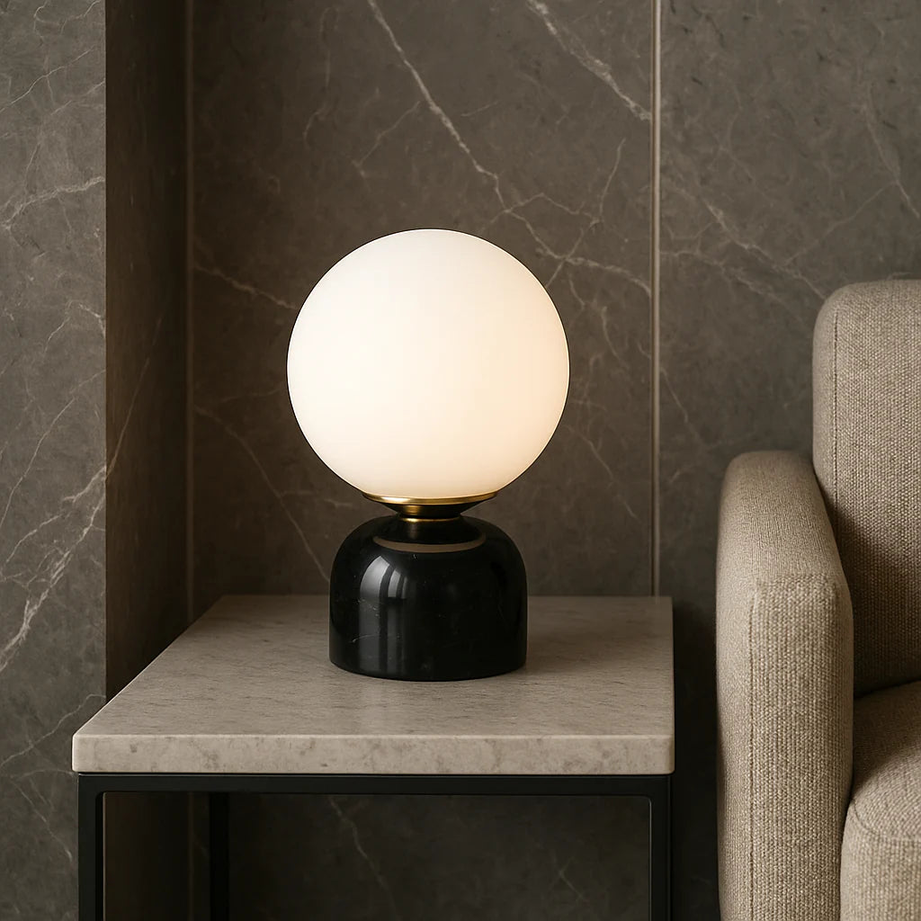 Lunara – Modern Marble Globe Table Lamp