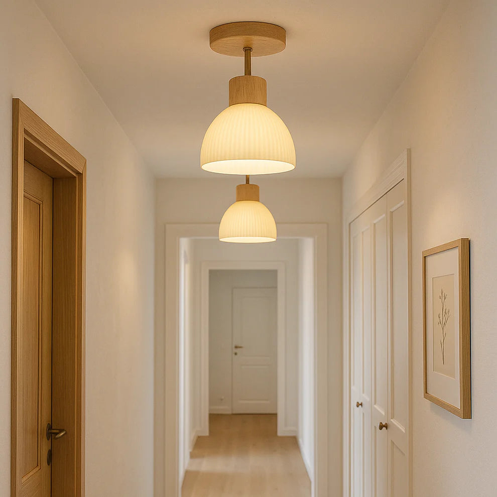 Nordiva – Nordic Wood & Glass Ceiling Light