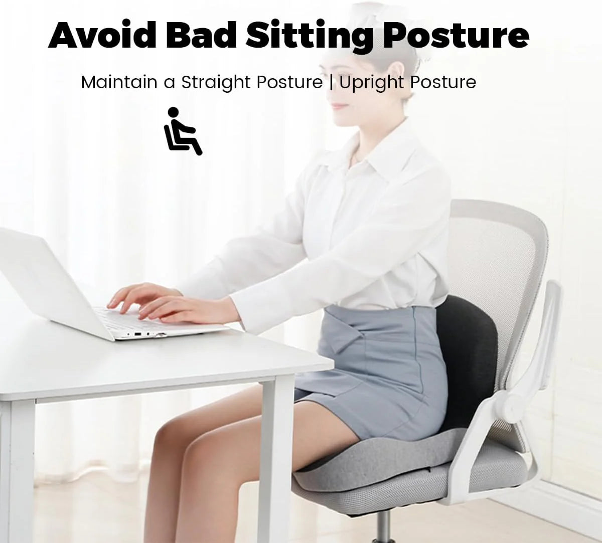 PosturaEase – Ergonomic Memory Foam Seat Cushion for Office, Car & Home
