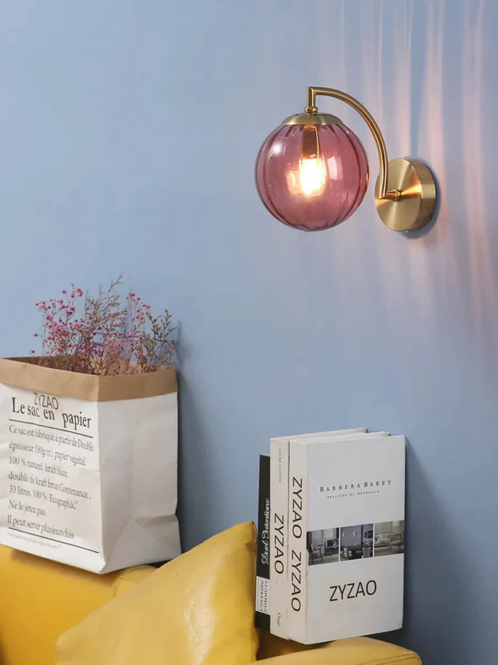 Aurelia – Elegant Glass Wall Lamp with Gold Finish