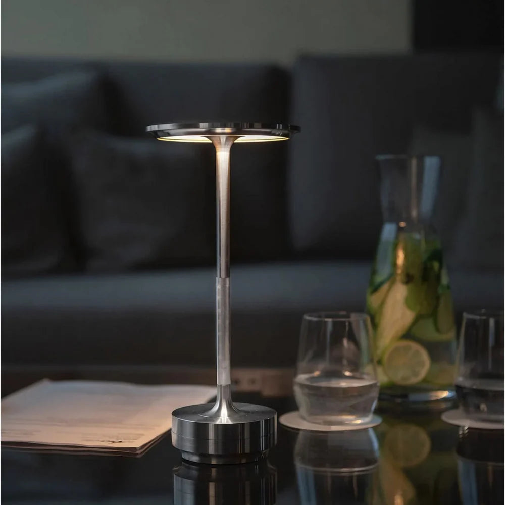 LumoRetro – Wireless Dimmable Retro LED Table Lamp | Metal & Portable