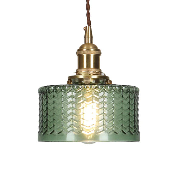 Prismora – Retro Glass Pendant Light with Brass Finish