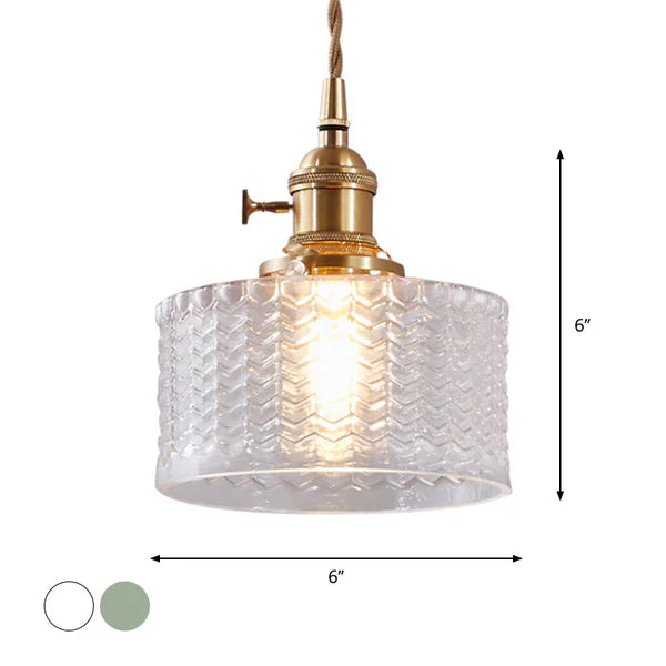 Prismora – Retro Glass Pendant Light with Brass Finish