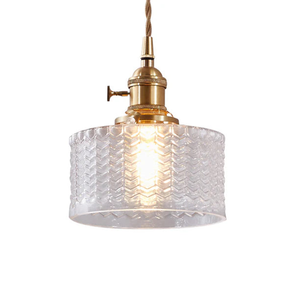Prismora – Retro Glass Pendant Light with Brass Finish