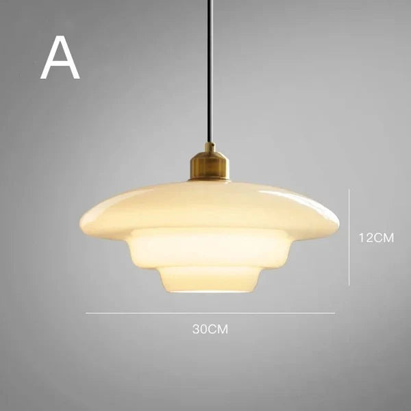 Lunara Glow – Mid-Century Glass Pendant Light