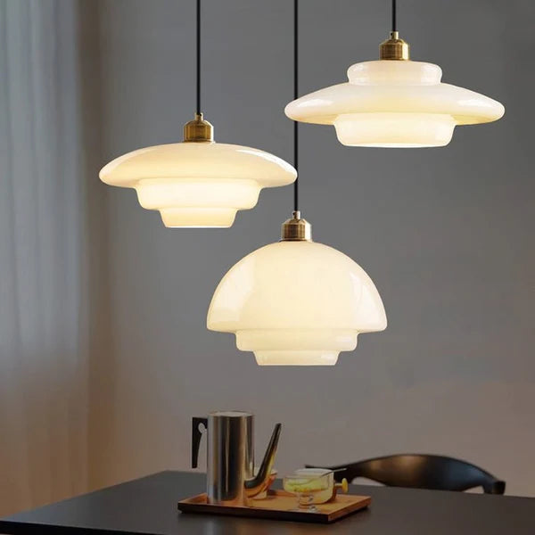 Lunara Glow – Mid-Century Glass Pendant Light