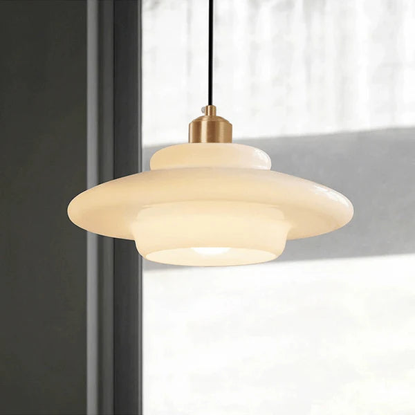 Lunara Glow – Mid-Century Glass Pendant Light