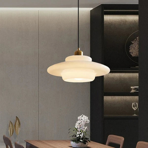 Lunara Glow – Mid-Century Glass Pendant Light