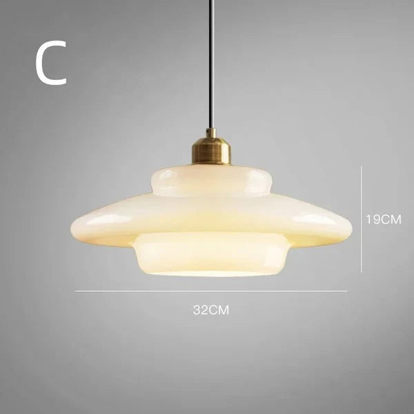 Lunara Glow – Mid-Century Glass Pendant Light
