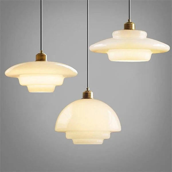 Lunara Glow – Mid-Century Glass Pendant Light