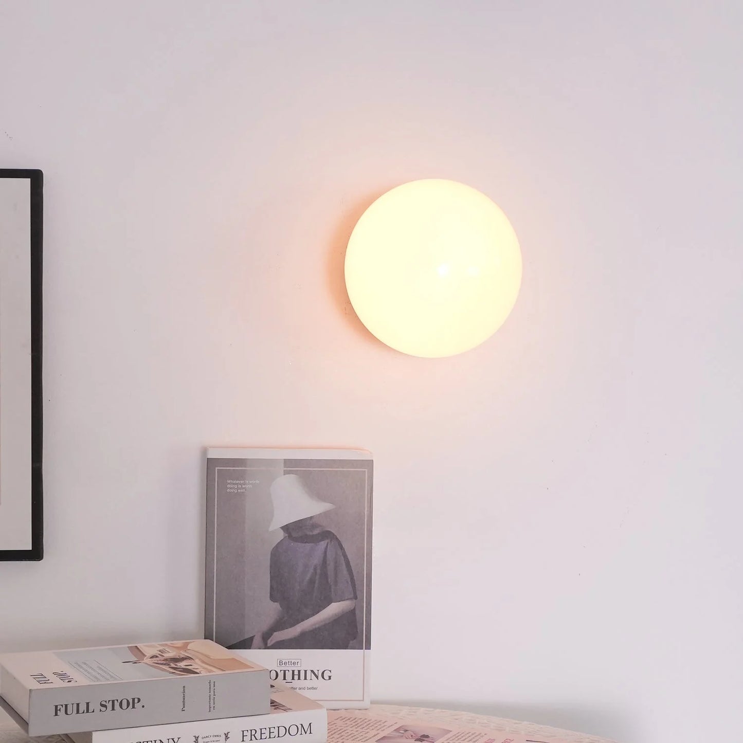 LumoPuff – Modern Glass Wall Lamp with Metal Base