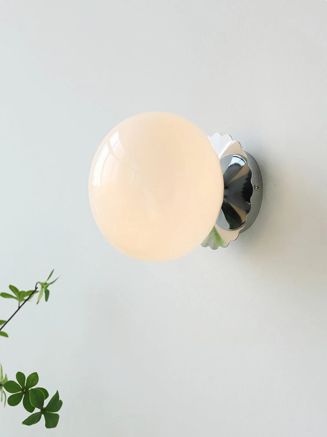 LumoPuff – Modern Glass Wall Lamp with Metal Base