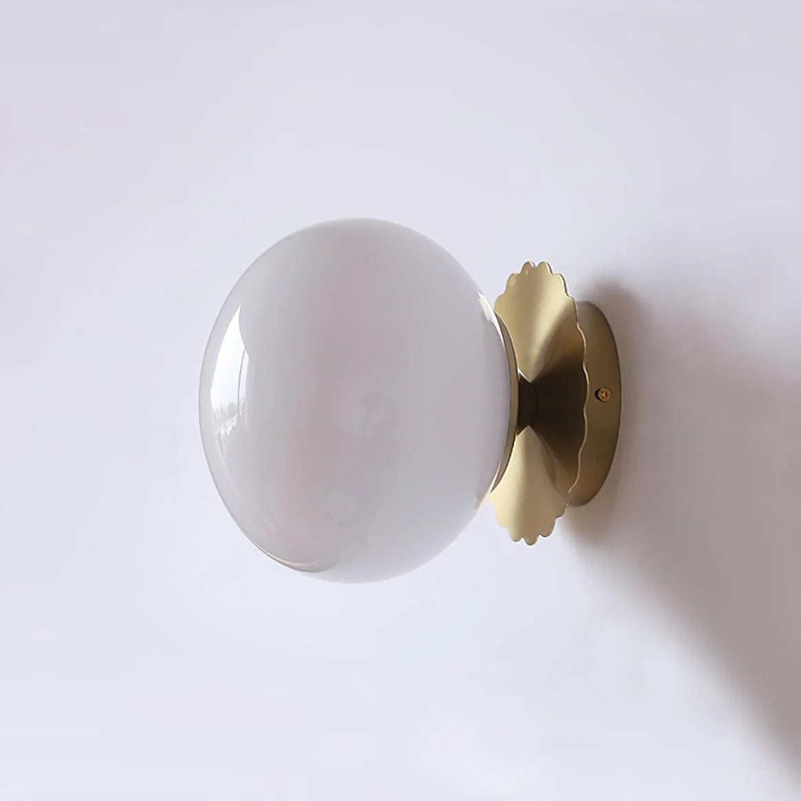 LumoPuff – Modern Glass Wall Lamp with Metal Base
