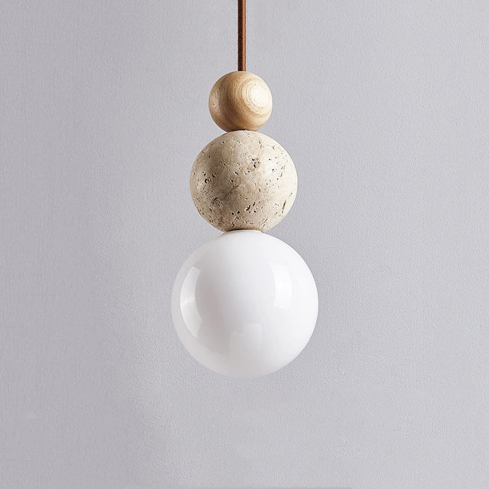 TerraGlow – Modern Travertine & Glass Pendant Lamp