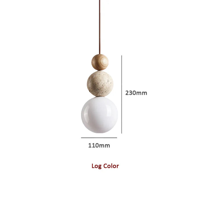 TerraGlow – Modern Travertine & Glass Pendant Lamp