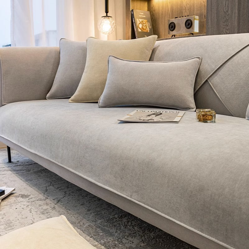Velmora – Elegant Stretch Sofa Cover with Soft Velvet Texture