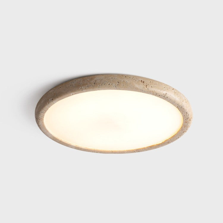 LumeVita – Modern Travertine Stone LED Ceiling Light