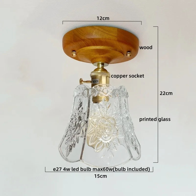 LumoPumpkin – Nordic Pumpkin Glass Ceiling Light with Wooden Base
