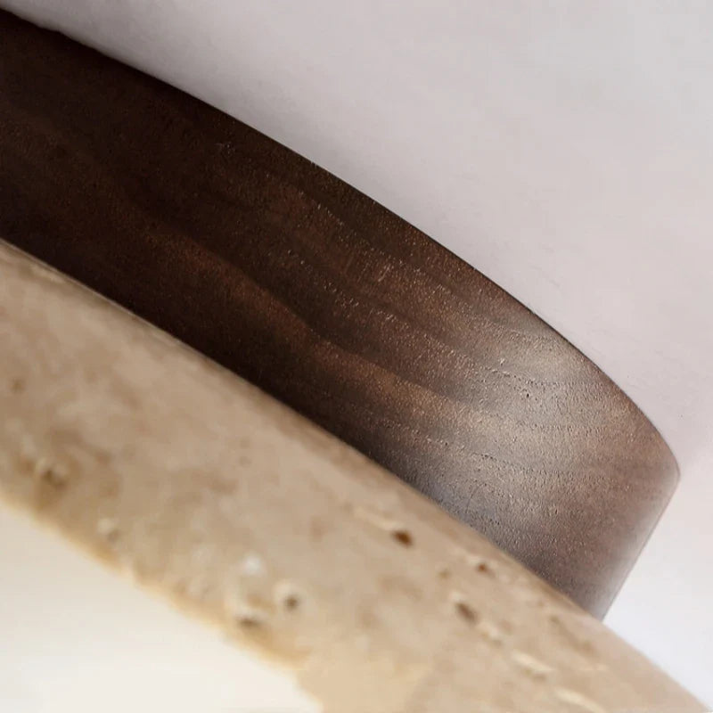 StoneAura – Modern Travertine Ceiling Light
