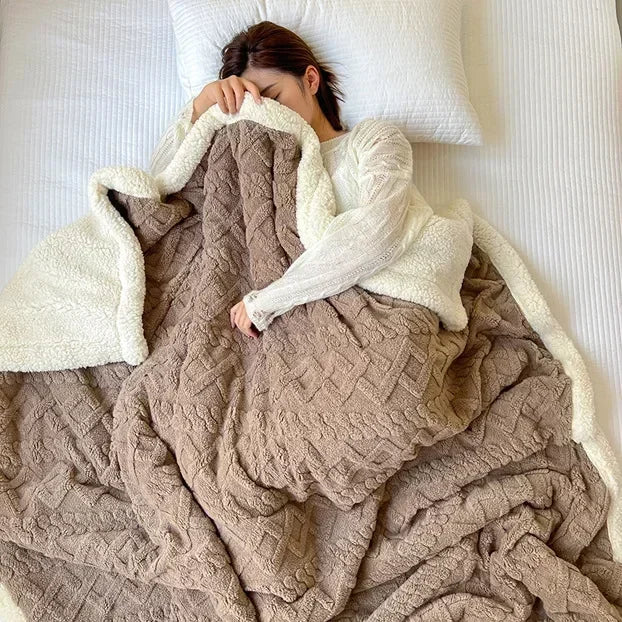 SherpaCloud – Reversible Sherpa Fleece Throw Blanket