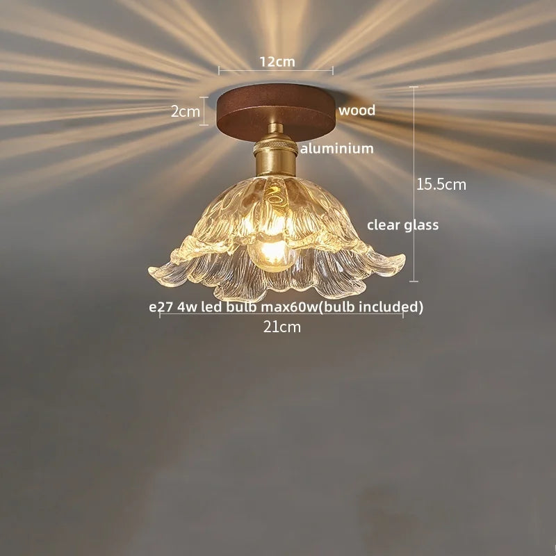 LumoPumpkin – Nordic Pumpkin Glass Ceiling Light with Wooden Base