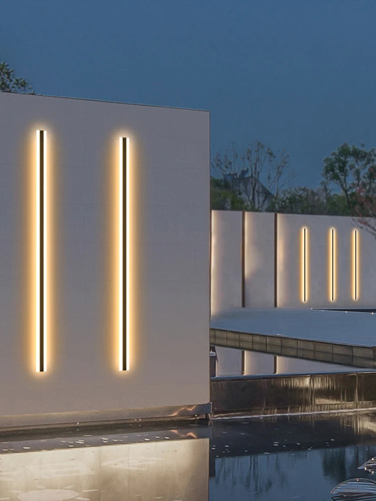 Lumiara – Modern Long LED Outdoor Wall Lamp (Waterproof IP65, Black)