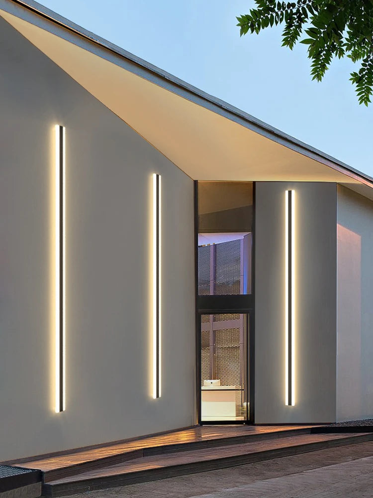 Lumiara – Modern Long LED Outdoor Wall Lamp (Waterproof IP65, Black)